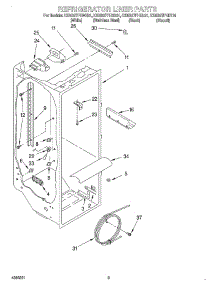 02 - Refrigerator Liner parts for Kitchenaid Refrigerator KSRB27FHWH01 from AppliancePartsPros.com