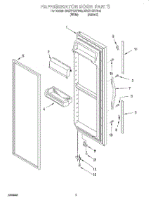 06 - Refrigerator Door parts for Whirlpool Refrigerator ED27PQXFN02 from AppliancePartsPros.com