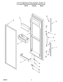 06 - Refrigerator Door parts for Whirlpool Refrigerator ED25CQXFN02 from AppliancePartsPros.com