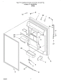 04 - Refrigerator Door parts for Whirlpool Refrigerator 7ET22DMXGW00 from AppliancePartsPros.com