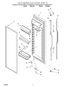 05 - Refrigerator Door parts for Kitchenaid Refrigerator KSRS22FGBT01 from AppliancePartsPros.com