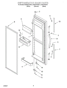 06 - Refrigerator Door parts for Whirlpool Refrigerator ED25RFXFN01 from AppliancePartsPros.com