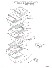03 - Refrigerator Shelf parts for Whirlpool Refrigerator ED25UQXGN01 from AppliancePartsPros.com