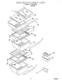 03 - Refrigerator Shelf parts for Whirlpool Refrigerator 4YED27PQFN00 from AppliancePartsPros.com