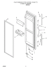06 - Refrigerator Door parts for Whirlpool Refrigerator 4YED27PQFN00 from AppliancePartsPros.com
