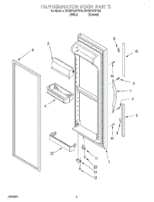 06 - Refrigerator Door parts for Whirlpool Refrigerator ED25PQXFN02 from AppliancePartsPros.com