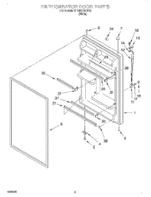 04 - Refrigerator Door parts for Roper Refrigerator RT18ECRFW03 from AppliancePartsPros.com