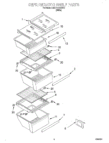 03 - Refrigerator Shelf parts for Whirlpool Refrigerator SS27AQXHW00 from AppliancePartsPros.com