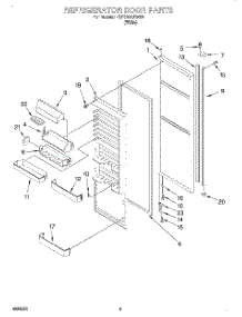 06 - Refrigerator Door parts for Kitchenaid Refrigerator KSFS20QEWH2 from AppliancePartsPros.com