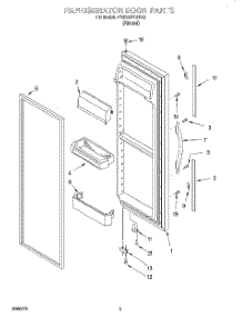 06 - Refrigerator Door parts for Whirlpool Refrigerator 4YED25PQFN00 from AppliancePartsPros.com