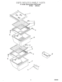 03 - Refrigerator Shelf parts for Whirlpool Refrigerator ED22TQXGN00 from AppliancePartsPros.com