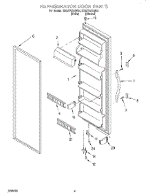 07 - Refrigerator Door parts for Whirlpool Refrigerator ED22TQXGW00 from AppliancePartsPros.com