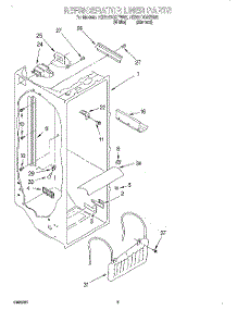 02 - Refrigerator Liner parts for Whirlpool Refrigerator 7ED27DQXFN02 from AppliancePartsPros.com