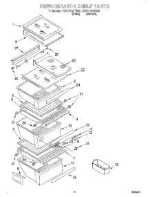 03 - Refrigerator Shelf parts for Whirlpool Refrigerator 7ED27DQXFW02 from AppliancePartsPros.com