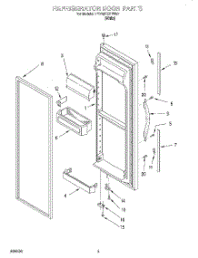 06 - Refrigerator Door parts for Whirlpool Refrigerator 7ED25DQXFW02 from AppliancePartsPros.com