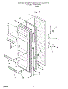 06 - Refrigerator Door parts for Whirlpool Refrigerator 7ED20TQXFW01 from AppliancePartsPros.com
