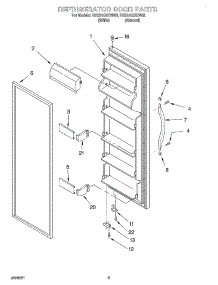 06 - Refrigerator Door parts for Roper Refrigerator RS22AQXGN00 from AppliancePartsPros.com