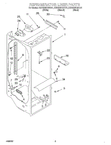 02 - Refrigerator Liner parts for Kitchenaid Refrigerator KSRS25KGBT01 from AppliancePartsPros.com