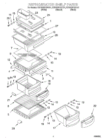 03 - Refrigerator Shelf parts for Kitchenaid Refrigerator KSRS25KGBL01 from AppliancePartsPros.com