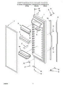 05 - Refrigerator Door parts for Kitchenaid Refrigerator KSRS25KGBL01 from AppliancePartsPros.com