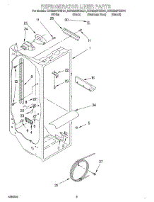 02 - Refrigerator Liner parts for Kitchenaid Refrigerator KSRB22FHBT01 from AppliancePartsPros.com