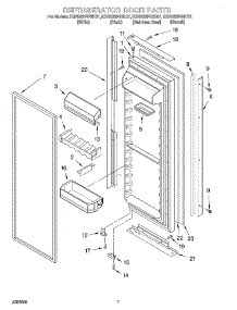 05 - Refrigerator Door parts for Kitchenaid Refrigerator KSRB22FHWH01 from AppliancePartsPros.com