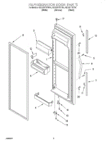 07 - Refrigerator Door parts for Whirlpool Refrigerator GD22DFXFB01 from AppliancePartsPros.com