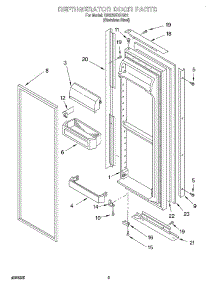 07 - Refrigerator Door parts for Whirlpool Refrigerator GD22SFXHS01 from AppliancePartsPros.com