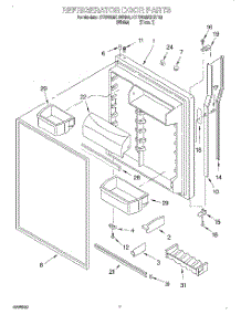 04 - Refrigerator Door parts for Kitchenaid Refrigerator KTRW22KHWH00 from AppliancePartsPros.com