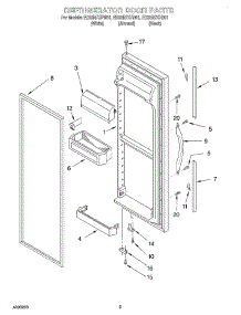 07 - Refrigerator Door parts for Whirlpool Refrigerator ED22RFXFW01 from AppliancePartsPros.com