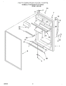 04 - Refrigerator Door parts for Roper Refrigerator RT18AKXHW00 from AppliancePartsPros.com