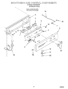 04 - Escutcheon And Control parts for Kitchenaid Ice Machine KUIS185GSS0 from AppliancePartsPros.com