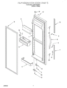06 - Refrigerator Door parts for Whirlpool Refrigerator GD22DKXFW01 from AppliancePartsPros.com