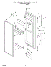 06 - Refrigerator Door parts for Whirlpool Refrigerator BRS71ABANA02 from AppliancePartsPros.com