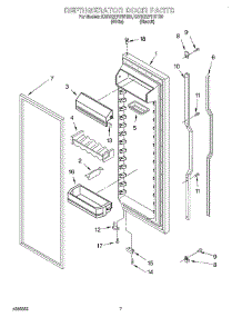 05 - Refrigerator Door parts for Kitchenaid Refrigerator KSRE22FHWH00 from AppliancePartsPros.com