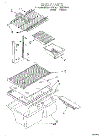 03 - Shelf parts for Roper Refrigerator RT18HDXHW00 from AppliancePartsPros.com