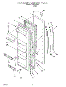 06 - Refrigerator Door parts for Whirlpool Refrigerator 3XART700F01 from AppliancePartsPros.com
