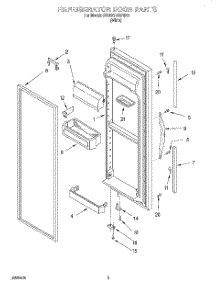 06 - Refrigerator Door parts for Whirlpool Refrigerator 3VED27DQFW01 from AppliancePartsPros.com