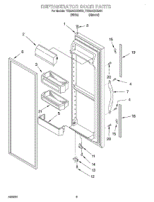 06 - Refrigerator Door parts for Whirlpool Refrigerator TS22AQXGW01 from AppliancePartsPros.com