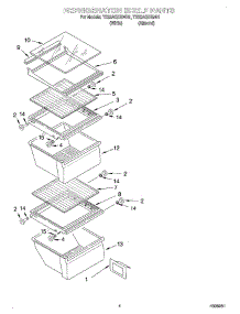 03 - Refrigerator Shelf parts for Whirlpool Refrigerator TS22AQXGN01 from AppliancePartsPros.com