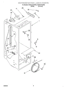02 - Refrigerator Liner parts for Roper Refrigerator RS25AQXGN00 from AppliancePartsPros.com