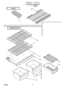 05 - Shelf parts for Whirlpool Refrigerator 8VET18GKGW00 from AppliancePartsPros.com