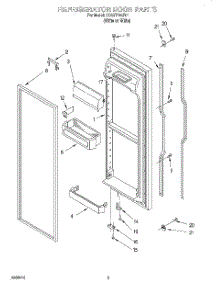 06 - Refrigerator Door parts for Whirlpool Refrigerator 3XART725F01 from AppliancePartsPros.com