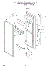 06 - Refrigerator Door parts for Whirlpool Refrigerator 4ED25DQXFW01 from AppliancePartsPros.com