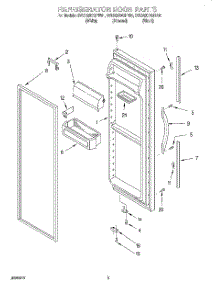 06 - Refrigerator Door parts for Whirlpool Refrigerator 3VED29DQFN01 from AppliancePartsPros.com