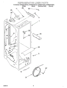 02 - Refrigerator Liner parts for Kitchenaid Refrigerator KSRB25FHBL02 from AppliancePartsPros.com