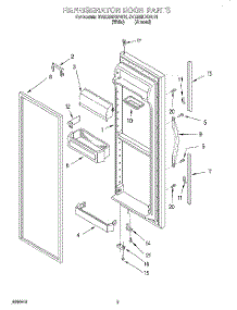 07 - Refrigerator Door parts for Whirlpool Refrigerator 3VED23DQFN01 from AppliancePartsPros.com