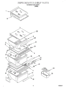 03 - Refrigerator Shelf parts for Whirlpool Refrigerator 3XART722F01 from AppliancePartsPros.com