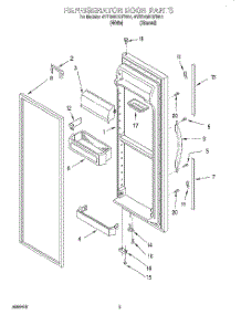 06 - Refrigerator Door parts for Whirlpool Refrigerator 4YED25DQFW01 from AppliancePartsPros.com