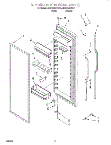 06 - Refrigerator Door parts for Whirlpool Refrigerator 4KSRS22QFA01 from AppliancePartsPros.com